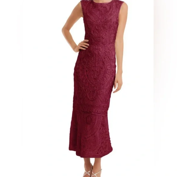 Dresses | J S Collections Burgundy Embellished Mermaid Dress Size 6 |  Poshmark